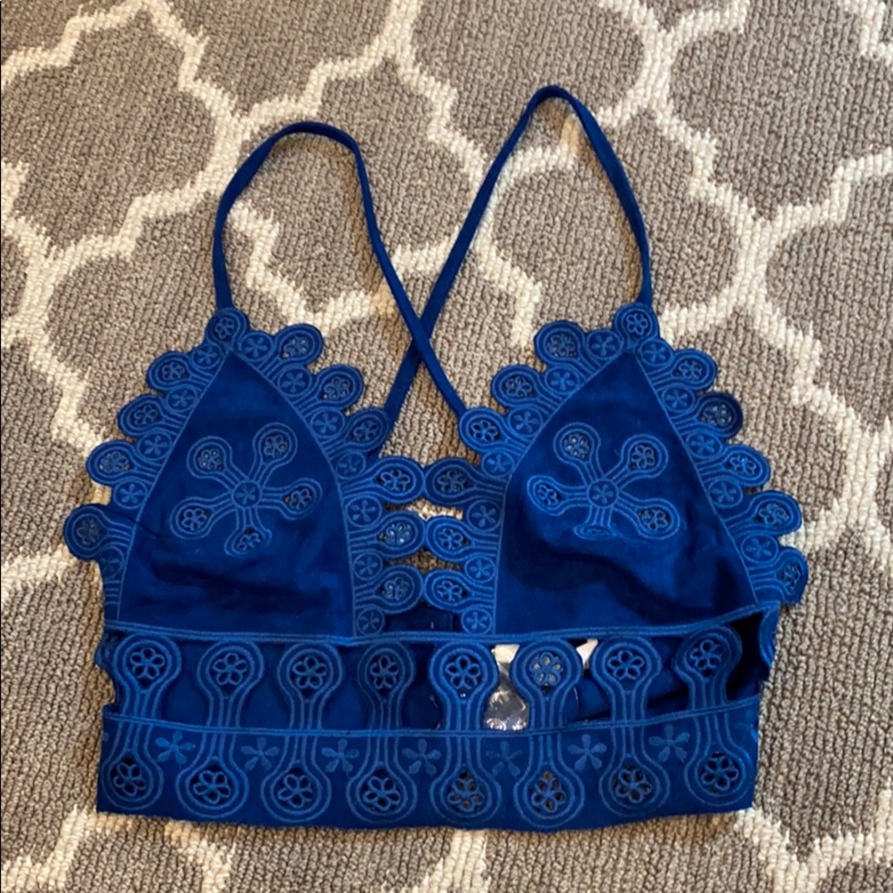 Navy crop top. Brand new never worn with tags.